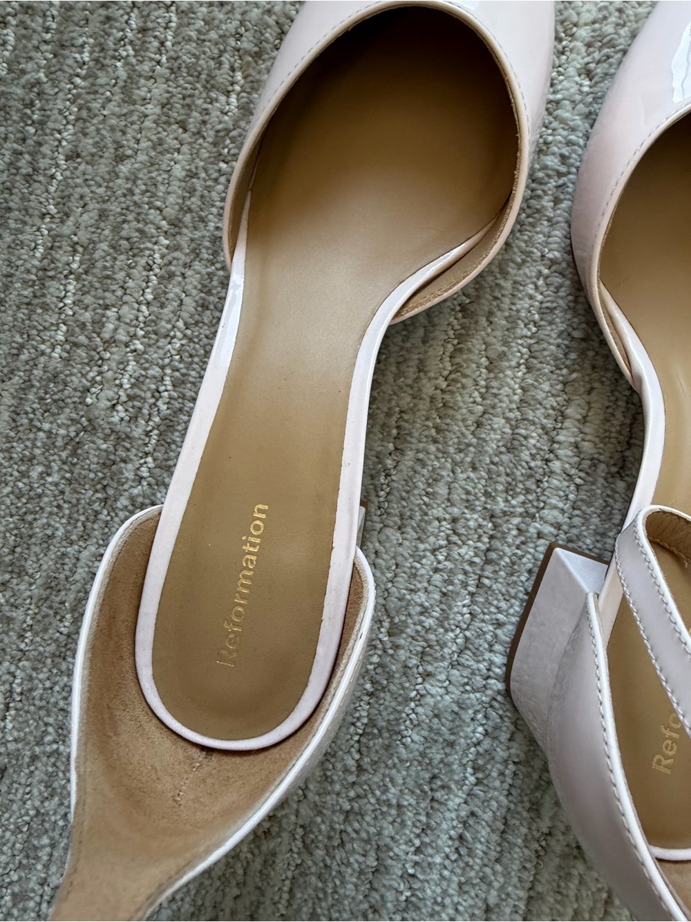 Reformation Mallori Closed Toe Heel Morning Dew Patent - Size 8 - Picture 13 of 15